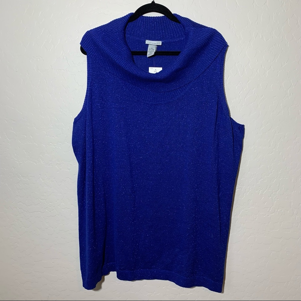 Catherines Blue Metallic Vest